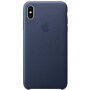 Eredeti Apple bőr tok iPhone XS Max - éjféli kék