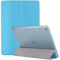 Selyem tok alvó funkcióval és origami állvánnyal iPad 9,7" (2017/2018) / Air 1 / 2 / Pro 9,7" készülékhez - kék