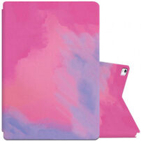 Akvarell mintás tok iPad 9,7" (2017/2018) / Air 1 / 2 / Pro 9,7" készülékekhez - lilás rózsaszín