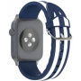 Csíkos szilikon szíj - Apple Watch Ultra 49mm / 46mm / 45mm / 44mm / 42mm - kék-fehér