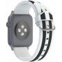 Csíkos szilikon szíj - Apple Watch Ultra 49mm / 46mm / 45mm / 44mm / 42mm - fekete-fehér