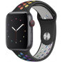 Szilikon szíj - Apple Watch 42mm / 41mm / 40mm / 38mm - fekete-szivárvány