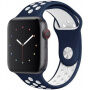 Szilikon óraszíj - Apple Watch 42mm / 41mm / 40mm / 38mm - kék-fehér