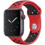 Szilikon óraszíj - Apple Watch 42mm / 41mm / 40mm / 38mm - piros-fekete