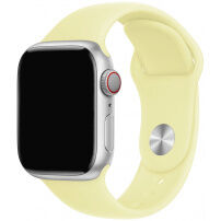 Szilikon szíj rövidebb és hosszabb csattal - Apple Watch 42mm / 41mm / 40mm / 38mm - világossárga