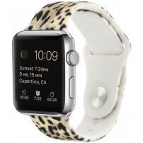 Szilikon szíj gepárd mintával - Apple Watch Ultra 49mm / 46mm / 45mm / 44mm / 42mm - bézs