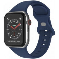 Szilikon szíj pillangócsattal - Apple Watch Ultra 49mm / 46mm / 45mm / 44mm / 42mm - sötétkék