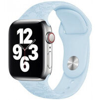 Szilikon szíj virágmintával - Apple Watch Ultra 49mm / 46mm / 45mm / 44mm / 42mm - pasztell kék