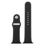 Szilikon szíj edzett üveg tokkal - Apple Watch 38mm - fekete