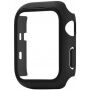 Szilikon szíj edzett üveg tokkal - Apple Watch 38mm - fekete