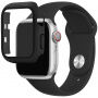 Szilikon szíj edzett üveg tokkal - Apple Watch 42mm - fekete