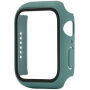 Szilikon szíj edzett üveg tokkal - Apple Watch 41mm / 40mm - petróleum színű