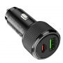 Hoco NZ14A Guerrero PD 20W/QC autós töltő két USB-A/USB-C porttal - fekete