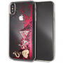 Guess Glitter Case Hearts tok iPhone XS Max - málna piros