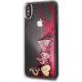 Guess Glitter Case Hearts tok iPhone XS Max - málna piros