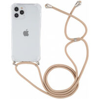 Átlátszó tok zsinórral iPhone 12 Pro Max készülékhez - arany