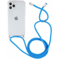 Átlátszó tok zsinórral iPhone 12 Pro Max készülékhez - kék