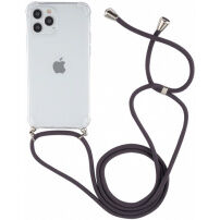 Átlátszó tok zsinórral iPhone 11 Pro készülékhez - szürke