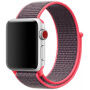 Nylon szíj tépőzárral Apple Watch 42mm / 41mm / 40mm / 38mm órához - szürke és rózsaszín