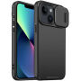 Matt tok csúsztatható kamerafedéllel iPhone 13 / 14 készülékhez - fekete