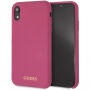 Guess Silicone Gold Logo Case tok iPhone XR - rózsazszín