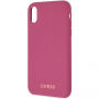 Guess Silicone Gold Logo Case tok iPhone XR - rózsazszín