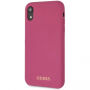Guess Silicone Gold Logo Case tok iPhone XR - rózsazszín