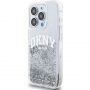 DKNY Liquid Glitter Arch Logo tok iPhone 14 Pro Max készülékhez - ezüst