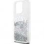 DKNY Liquid Glitter Arch Logo tok iPhone 14 Pro Max készülékhez - ezüst