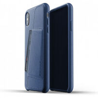 Mujjo Full Leather Wallet borító iPhone XS Max - kék