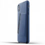 Mujjo Full Leather Wallet borító iPhone XS Max - kék
