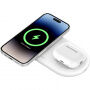 BELKIN BOOST CHARGE PRO Qi2 2 az 1-ben mágneses töltőpad iPhone / AirPods készülékekhez - fehér