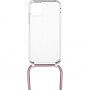 FIXED Pure Neck átlátszó tok zsinórral iPhone 11-hez - rózsaszín