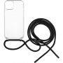 FIXED Pure Neck átlátszó tok zsinórral iPhone 14 Plus készülékhez - fekete