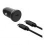 FIXED autós töltő készlet PD 20W USB-C USB-C / USB-C kábellel - 1 m - fekete