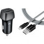Tactical Field Plug Dual set autós töltő 12W 2x USB-A USB-A / Lightning kábel - MFi iPhone / iPad készülékhez - 30 cm - szürke