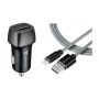 Tactical Field Plug Dual set autós töltő 12W 2x USB-A USB-A / Lightning kábel - MFi iPhone / iPad készülékhez - 30 cm - szürke