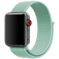 Nylon szíj tépőzárral Apple Watch Ultra 49mm / 46mm / 45mm / 44mm / 42mm órához - mentaszínű