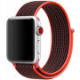 Nylon szíj tépőzárral Apple Watch 42mm / 41mm / 40mm / 38mm órához - fekete-rózsaszín