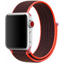 Nylon szíj tépőzárral Apple Watch 42mm / 41mm / 40mm / 38mm órához - fekete-rózsaszín