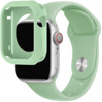 Szilikon szíj szilikon tokkal Apple Watch 41mm / 40mm-es órához - zöld