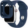 Szilikon szíj szilikon tokkal Apple Watch 41mm / 40mm-es órához - sötétkék