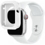 Szilikon szíj szilikon tokkal Apple Watch 41mm / 40mm-es órához - fehér