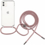 FIXED Pure Neck átlátszó tok zsinórral iPhone 11-hez - rózsaszín