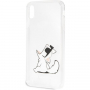 Karl Lagerfeld Fun Choupette No Rope Hard Case tok iPhone XS Max - átlátszó
