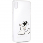 Karl Lagerfeld Fun Choupette No Rope Hard Case tok iPhone XS Max - átlátszó