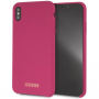 Guess Silicone Gold Logo Case tok iPhone XS Max - rózsazszín