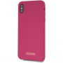 Guess Silicone Gold Logo Case tok iPhone XS Max - rózsazszín