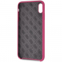 Guess Silicone Gold Logo Case tok iPhone XS Max - rózsazszín