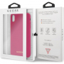 Guess Silicone Gold Logo Case tok iPhone XS Max - rózsazszín